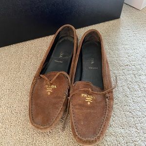Prada Size 38 Suede Loafers